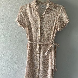 Midi button down tie dress